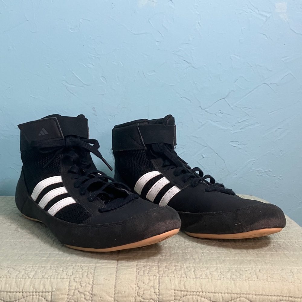 Adidas Men’s Black High-Top Wrestling Sneakers Size 10.5